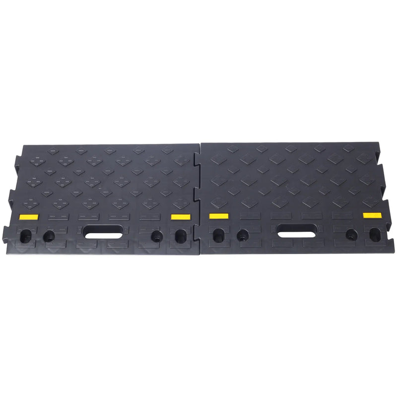 Heavy Duty Plastic 4" High Portable Automotive Curb Ramp For Cars & Wheelchairs Interlocking Design - Black by HouseOfZazla