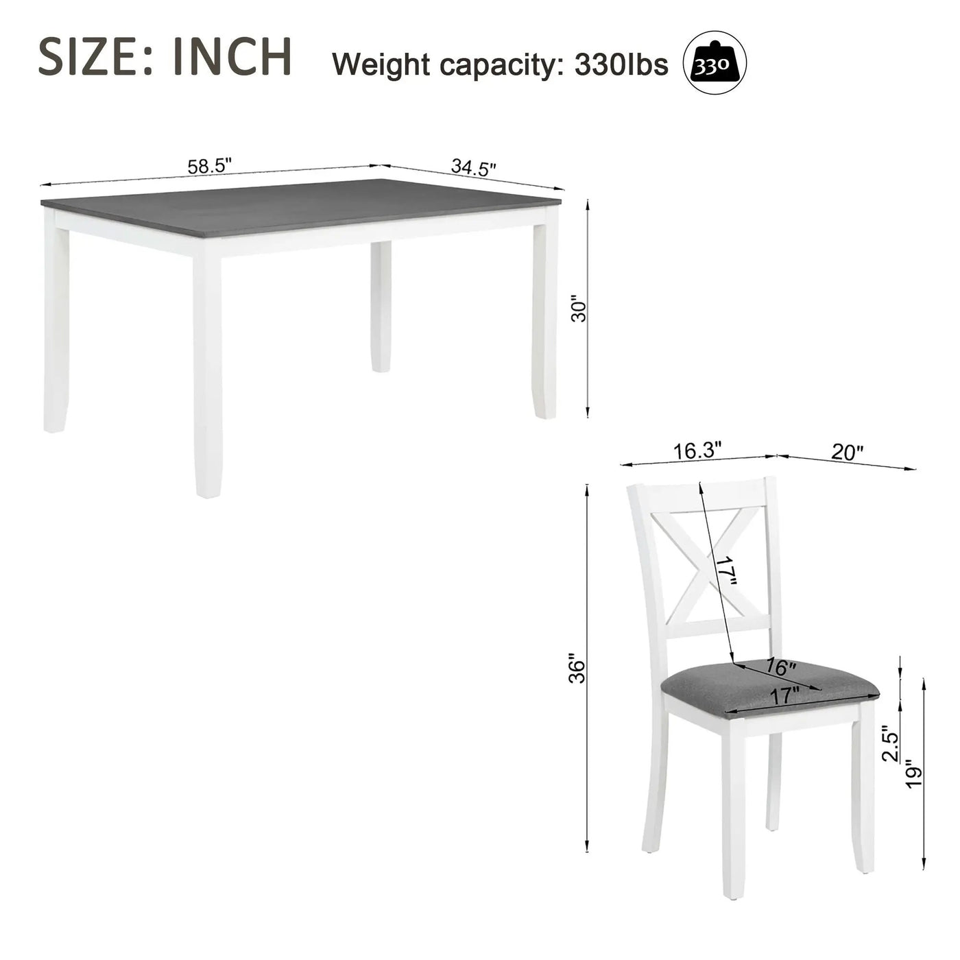 Kitchen Dining Set, Rectangular Dining Table by Unique Piece Furniture