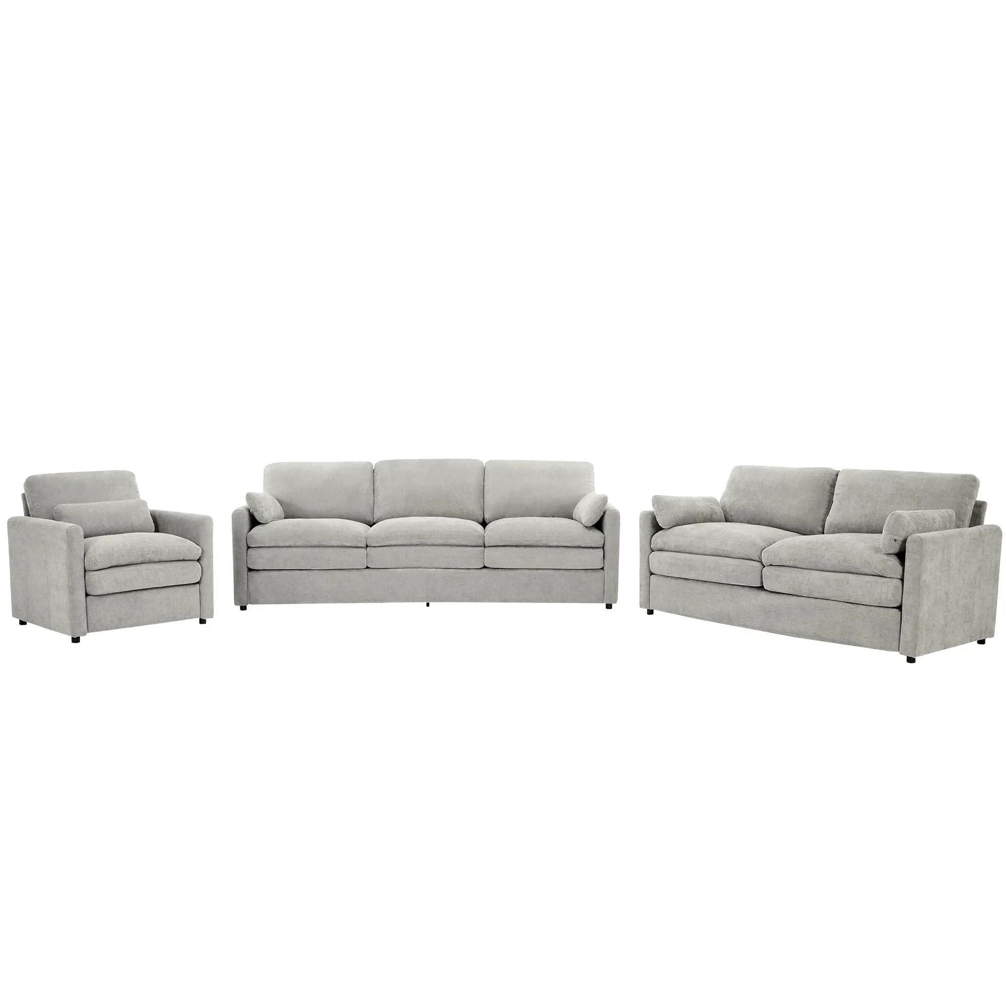 Cozy Upholstered Sofa Set For Living Room