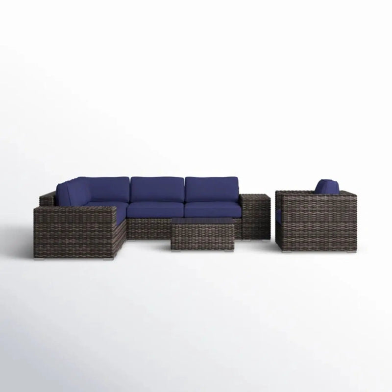 Wicker Seating Group Set With Table And Cushions by Unique Piece Furniture