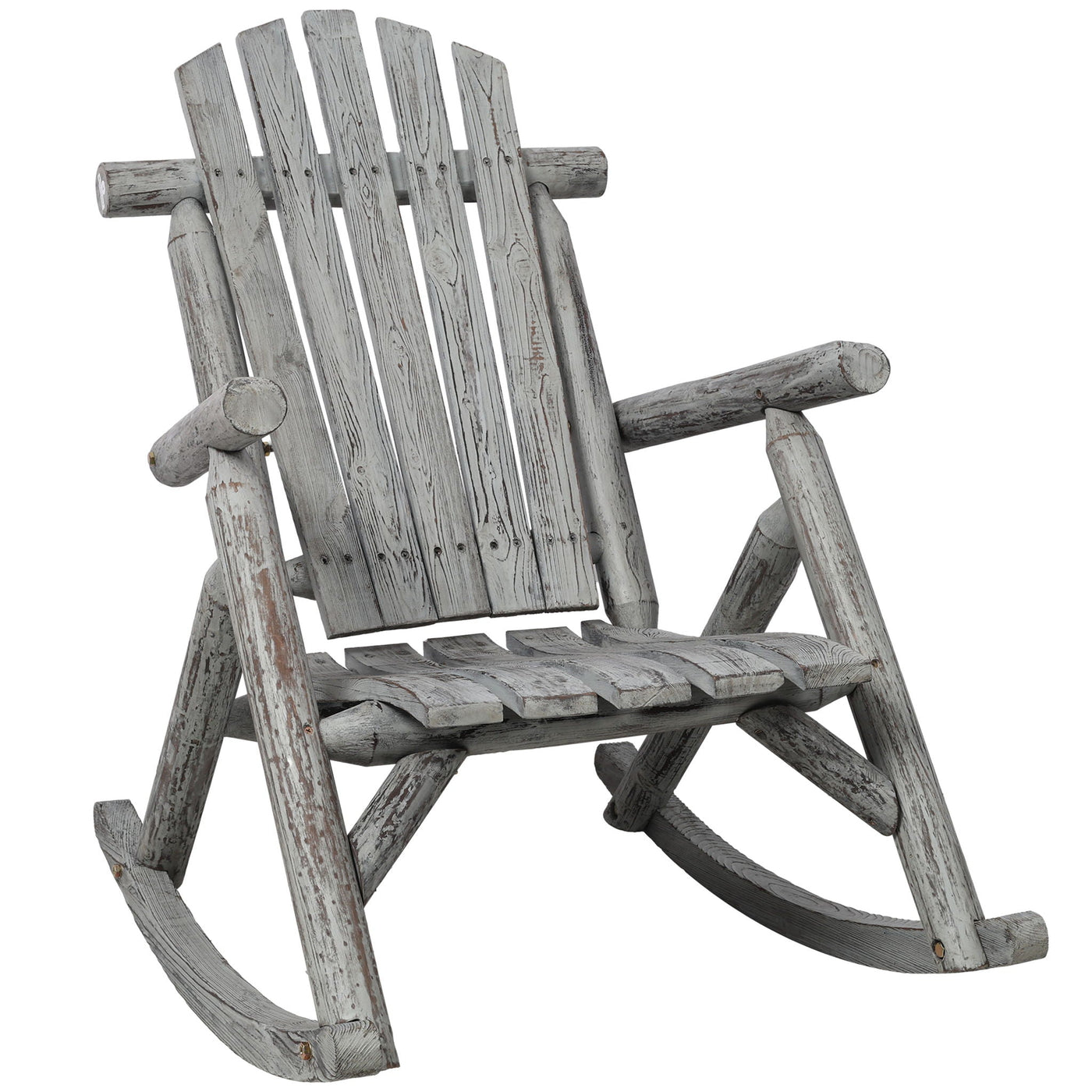 Durable Wooden Porch Rocker, Fir Log Rocking Chair by Unique Piece Furniture