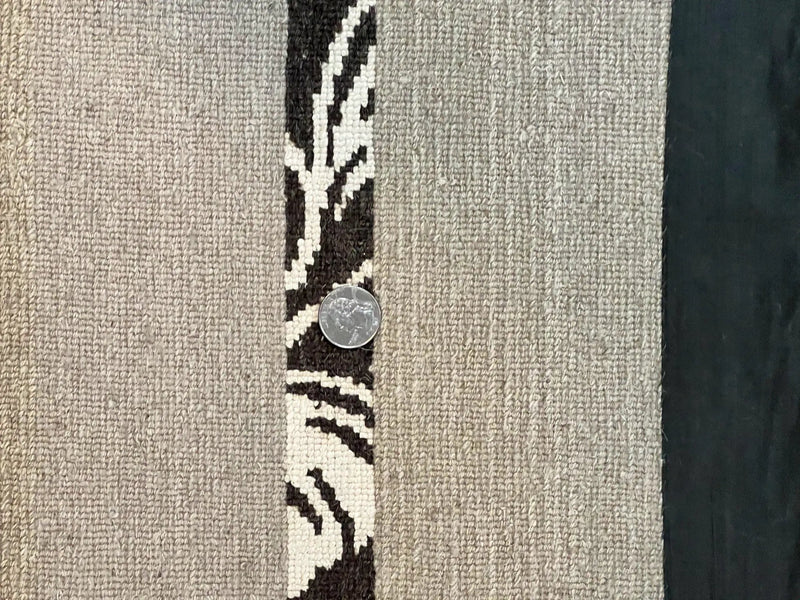 Modern Tibetan Nepali Rug 8x12, Stripe Pattern, Wool with Silk Highlights, Handmade, Beige Tan Brown by Jewel Rugs