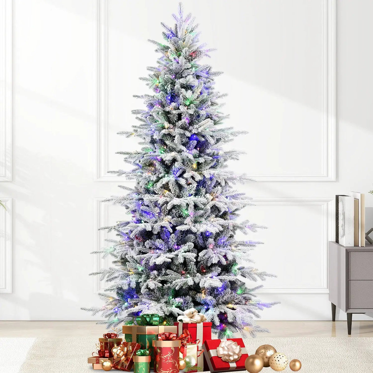 Premium 8FT Flocked Artificial Christmas Tree by HouseOfZazla