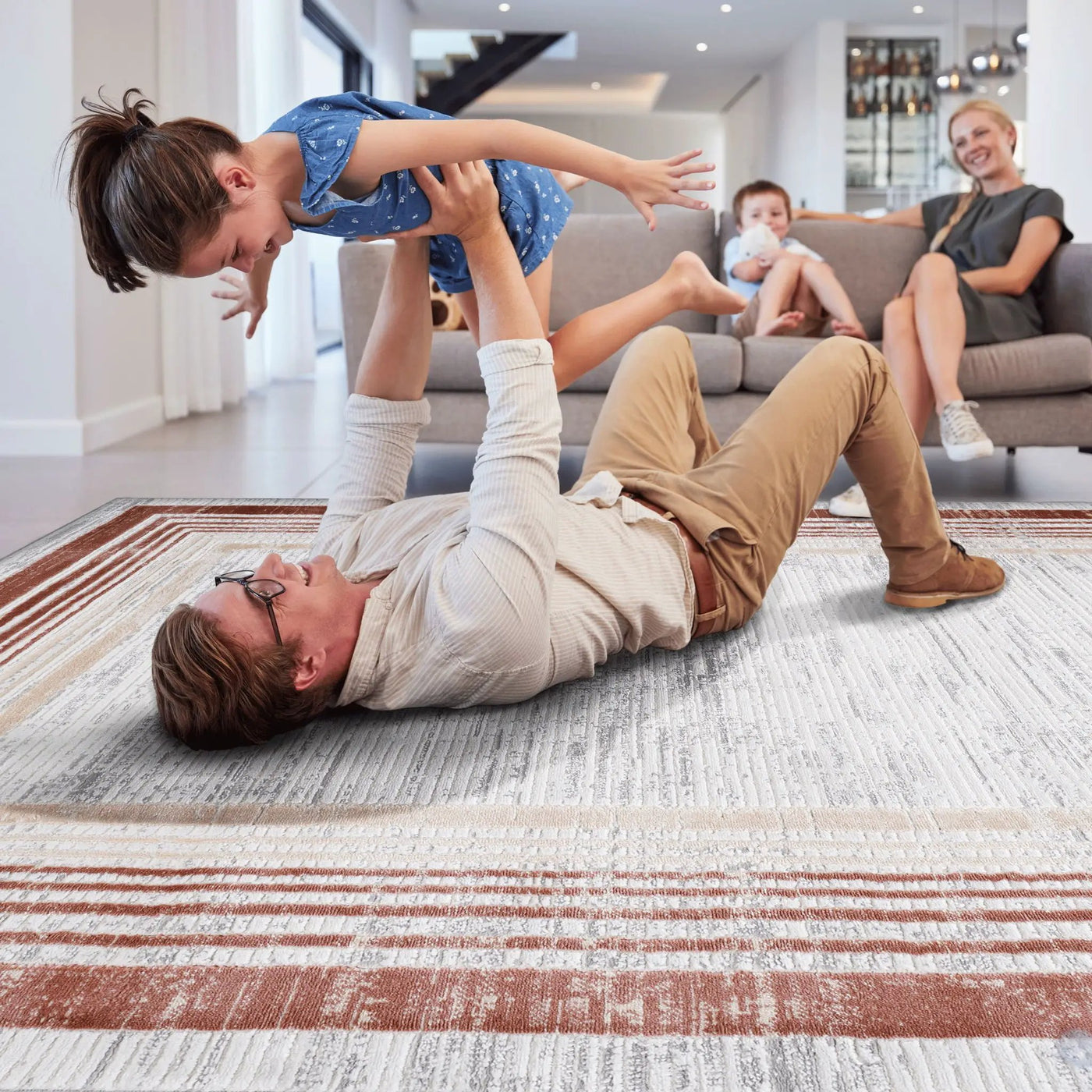 Marfi - Bordered Area Rug by Unique Piece Furniture