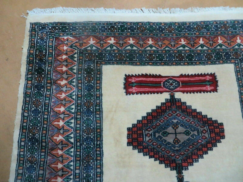 4' X 6' Vintage Handmade Bokhara Turkoman Pakistan Wool Rug Carpet Nice by Jewel Rugs