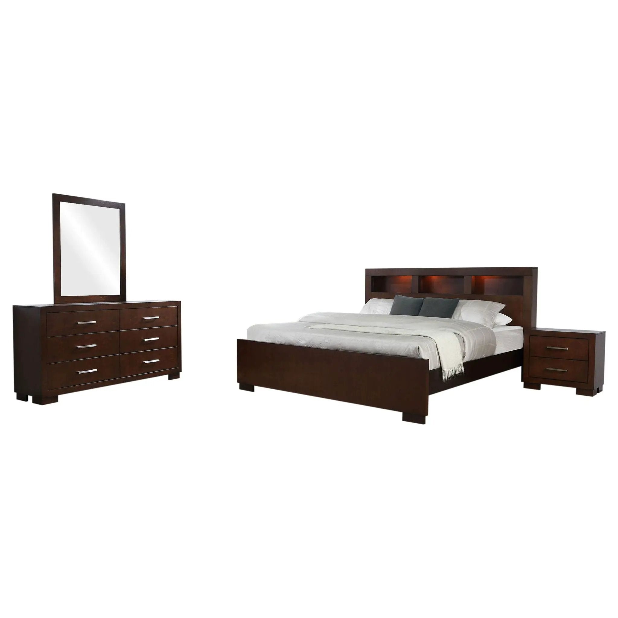 Jessica 4-piece California King Bedroom Set Cappuccino by Unique Piece Furniture
