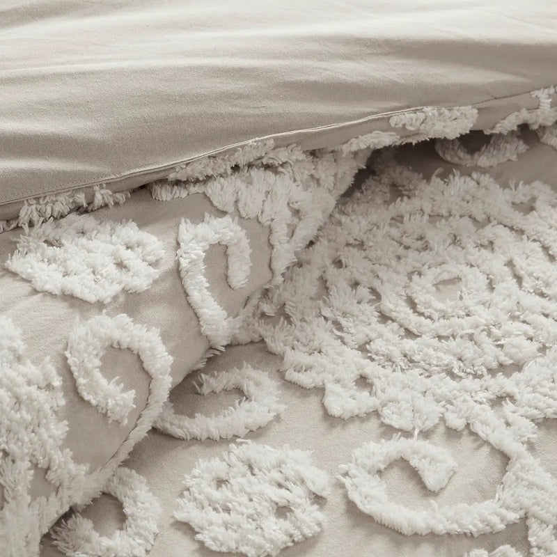 Cotton Comforter Mini Set Taupe King by HouseOfZazla