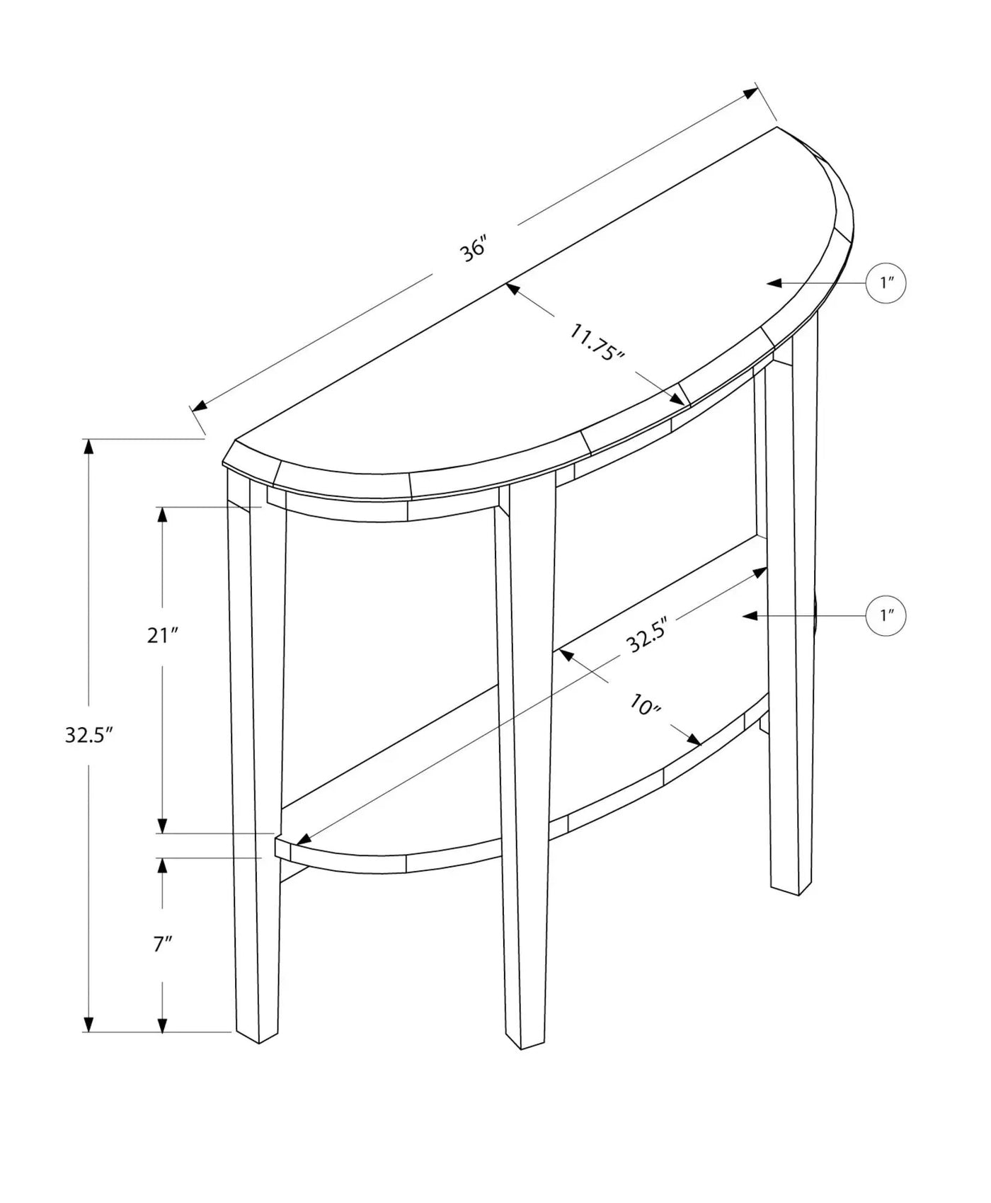 Accent Console Table for Entryway, Space-Saving Profile by HouseOfZazla