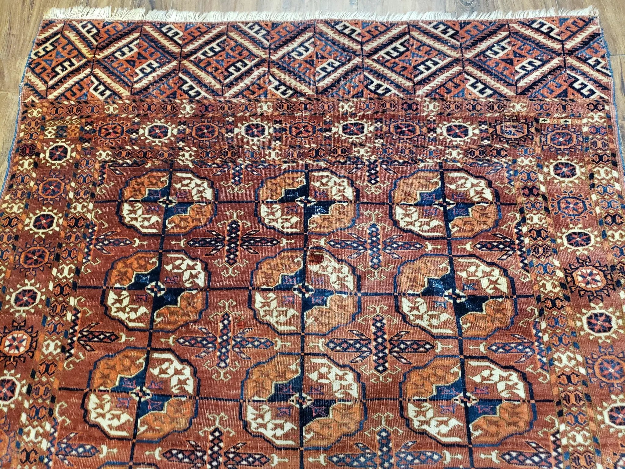 4x7 Antique Yamud Rug Russian Rug Turkoman Rug Fine Weave Rug by Jewel Rugs