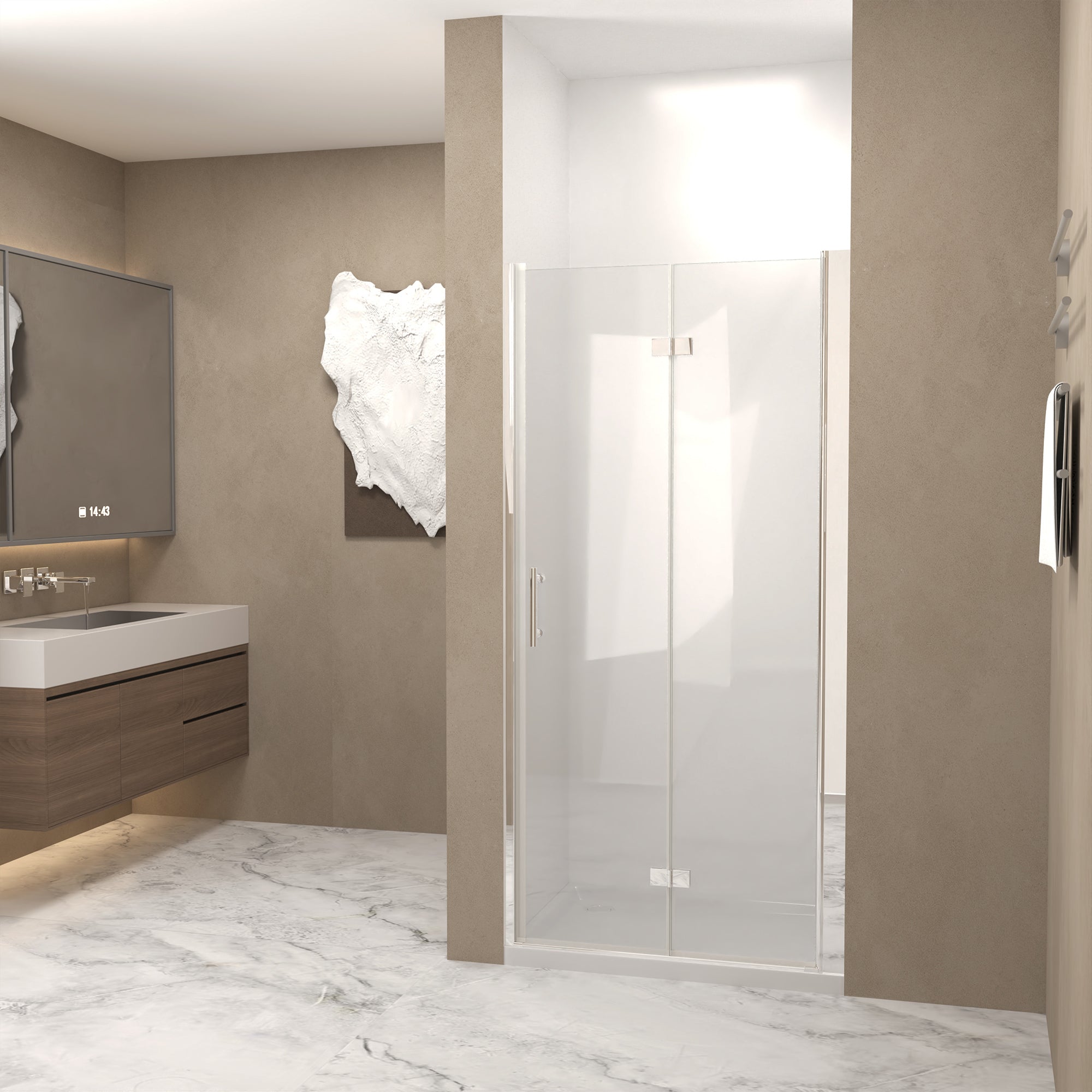 31-30"x 72" Bifold Shower Door, 1/4" (6mm) Tempered Glass by HouseOfZazla