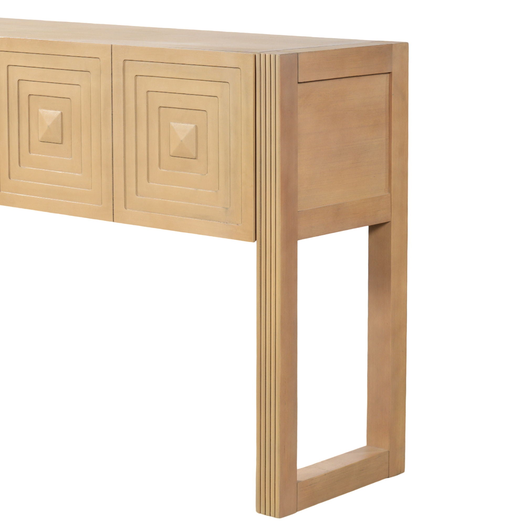 Geometric Carved Console Table With 3 Soft Close Drawers by HouseOfZazla