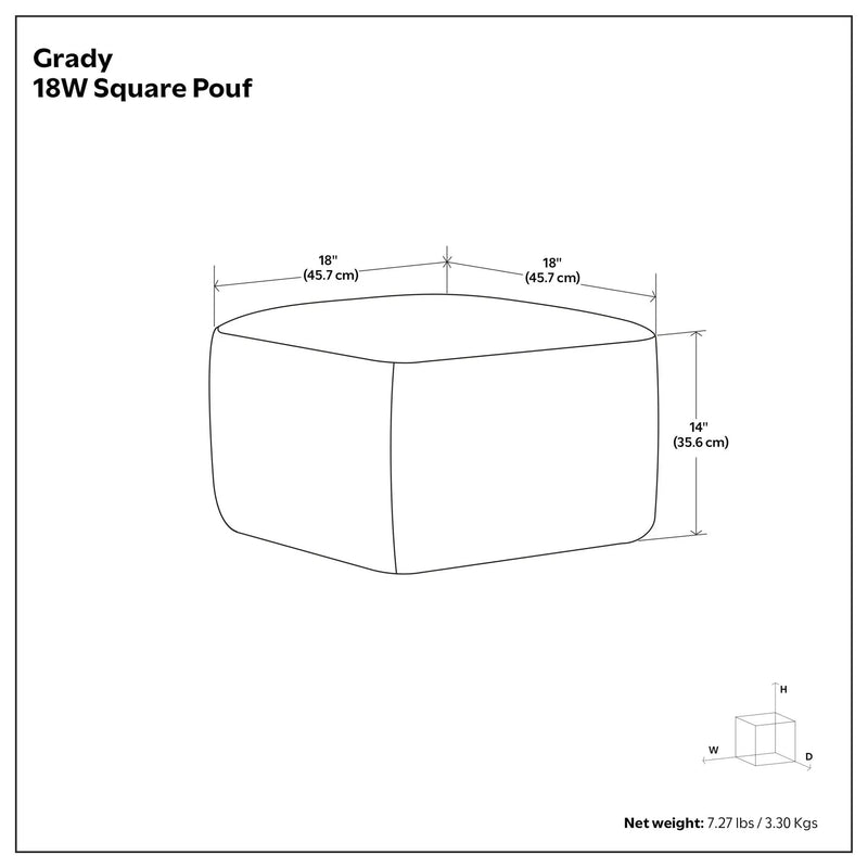 Grady - Handcrafted Square Pouf by Unique Piece Furniture