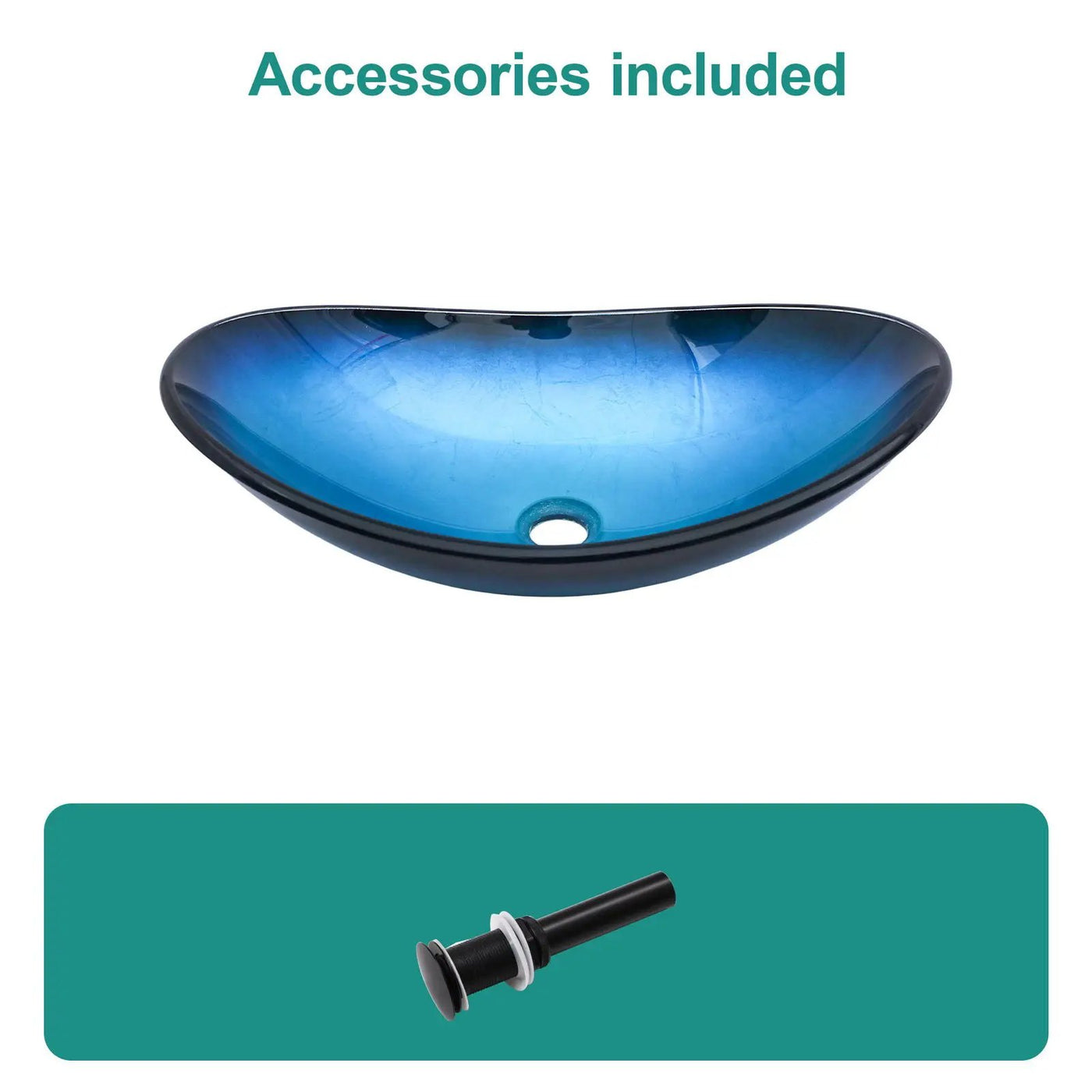 Tempered Glass Vessel Sink With Boat Shape Pop-Up Drain by HouseOfZazla