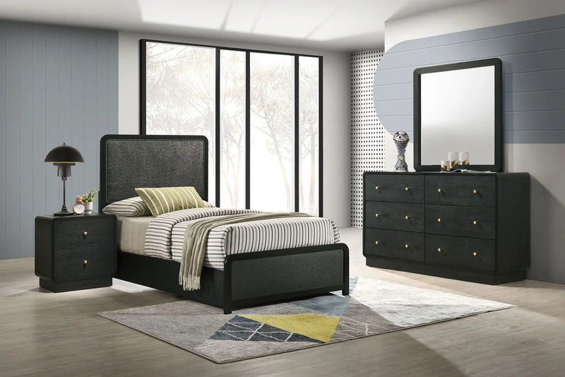 Cavelle 4-piece Twin Bedroom Set Black by Unique Piece Furniture