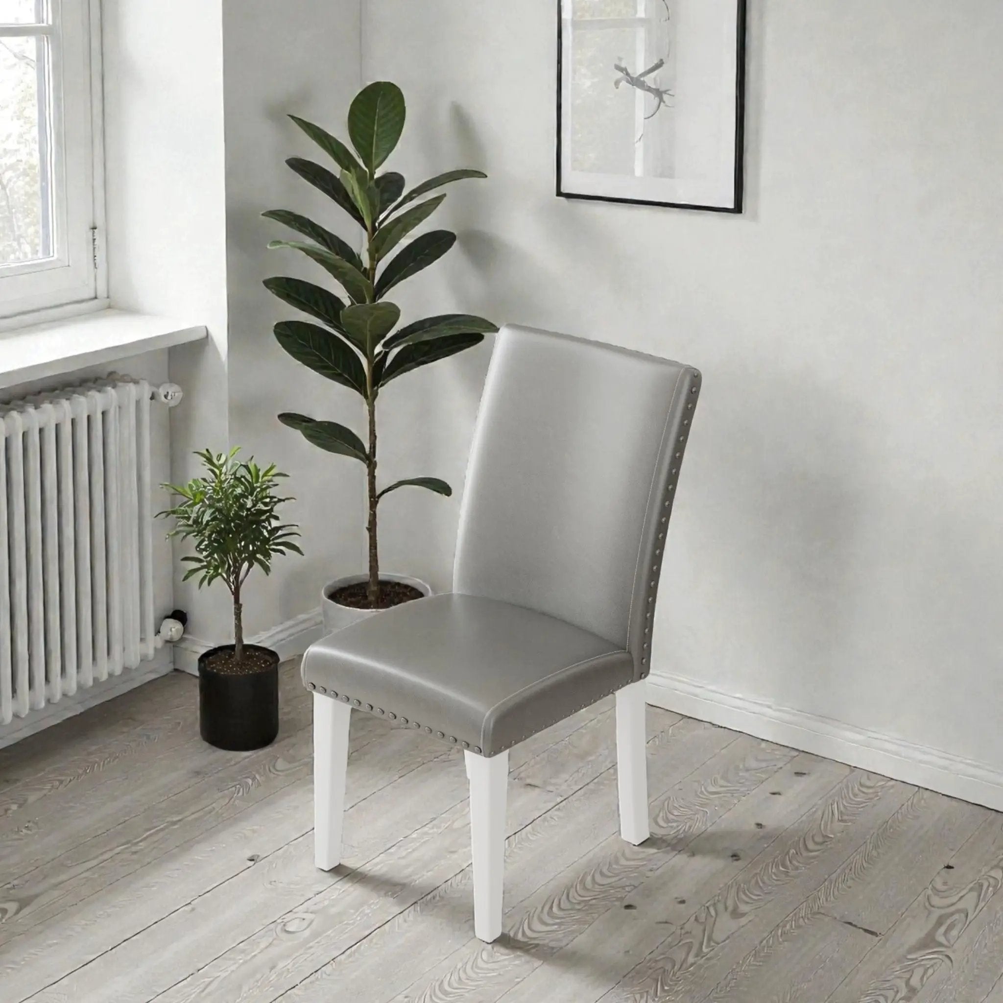 Upholstered Dining Chair With High Back Design (Set of 2)
