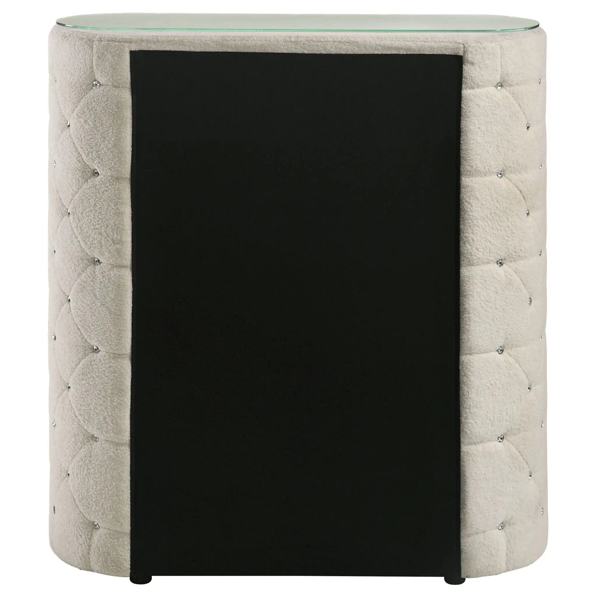 Sonya 5-drawer Upholstered Bedroom Chest of Drawers Ivory by Unique Piece Furniture