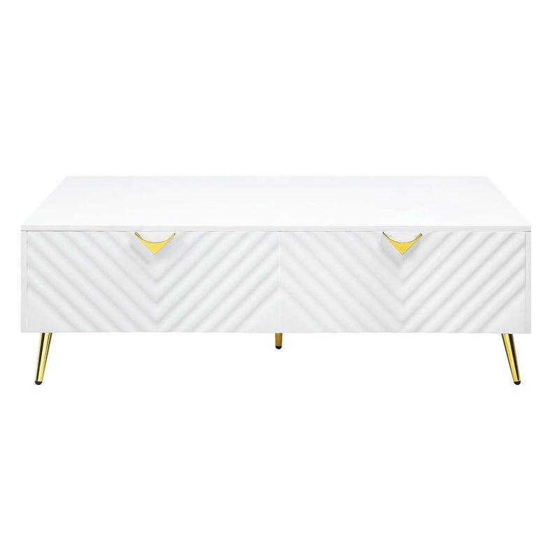Gaines - High Gloss Coffee Table - White by HouseOfZazla
