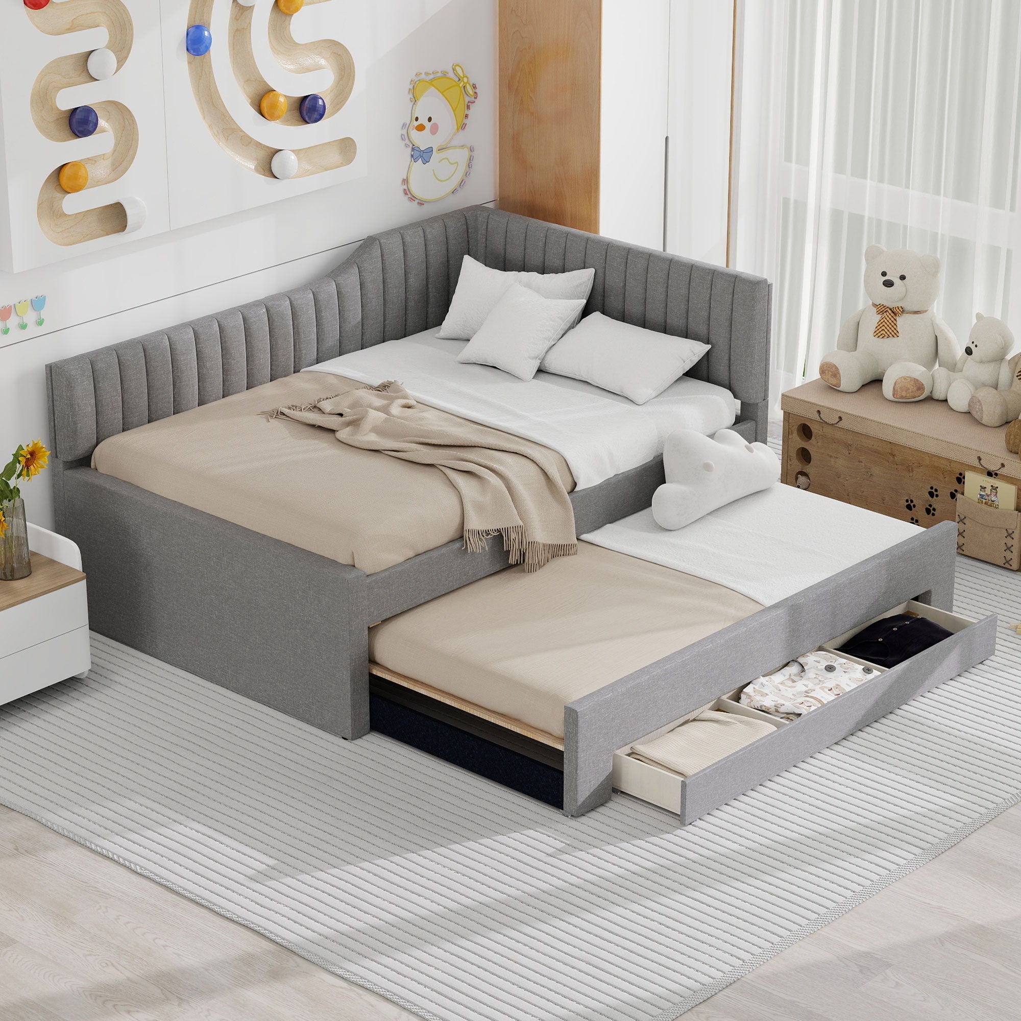 Upholstered Daybed With Trundle And 3 Drawers by HouseOfZazla