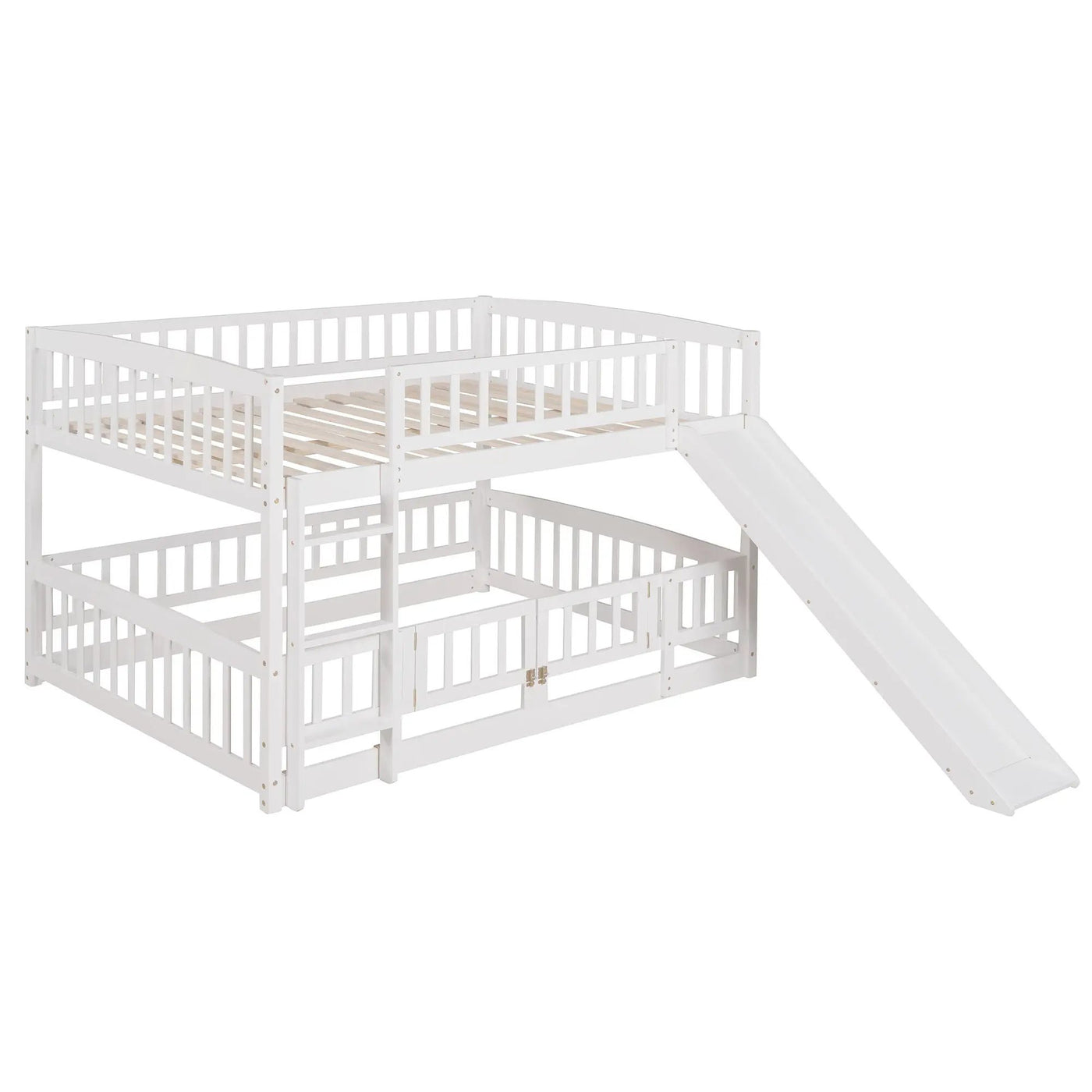 Low Bunk Bed With Slide, Fence And Ladder by Unique Piece Furniture