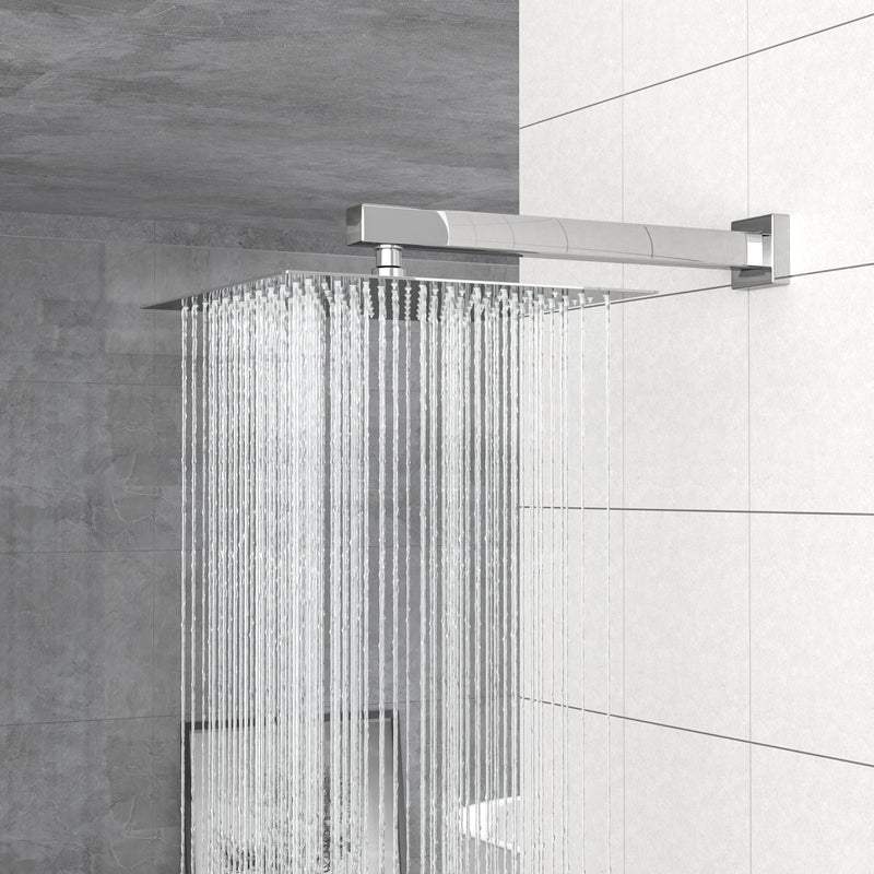 Dual Shower Head System With Square Rain Shower And Rough In Valve by HouseOfZazla