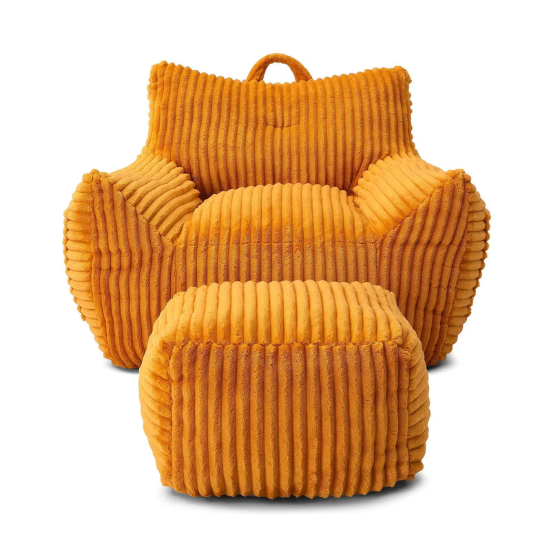 Giant Bean Bag Chair With Armrests And Footstool by HouseOfZazla