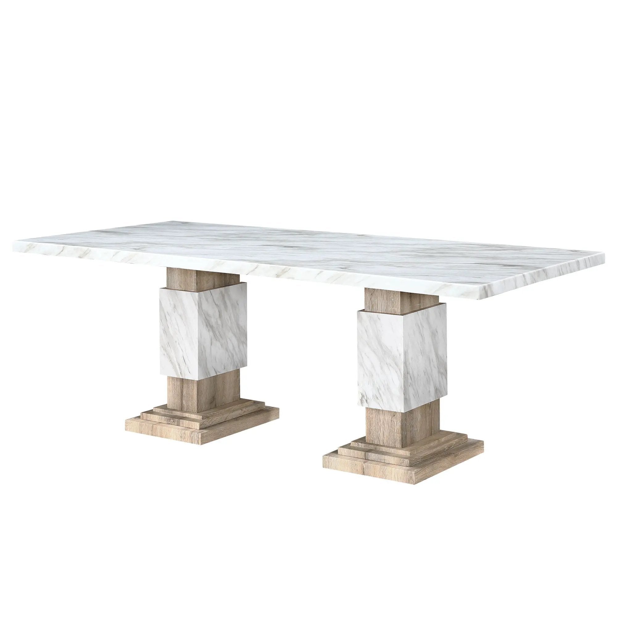 Stacey - Dining Table With Pedestal Base - Beige by Unique Piece Furniture