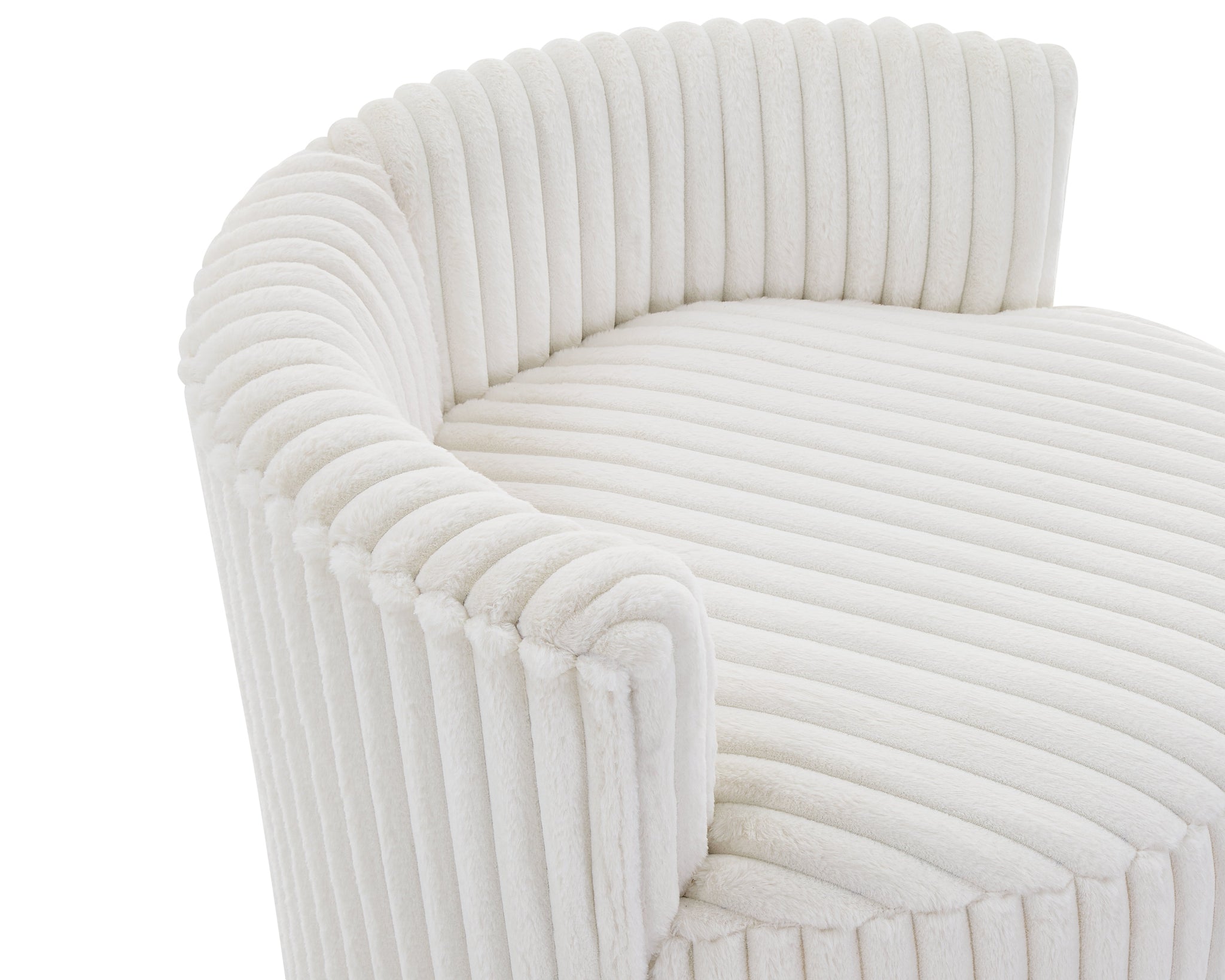 Malna Plush Wide Wale Corduroy Upholstered Barrel Accent Chair with Wheels by HouseOfZazla
