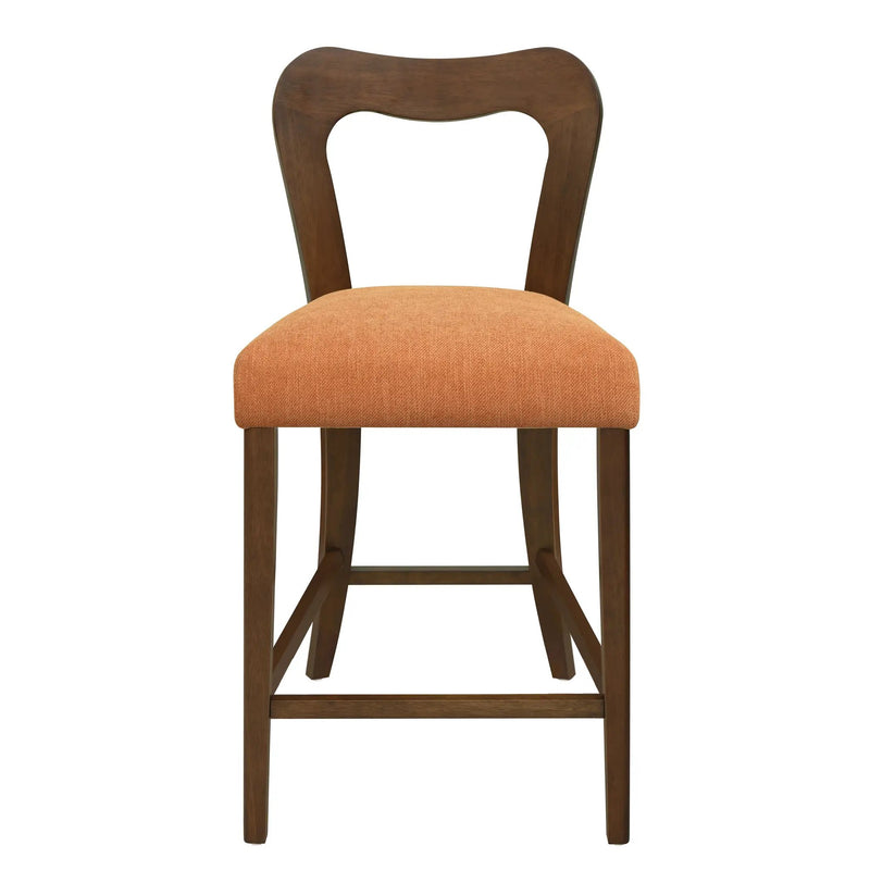 Counter Stool Without Arm (Walnut + Caramel) Set of 2 by HouseOfZazla