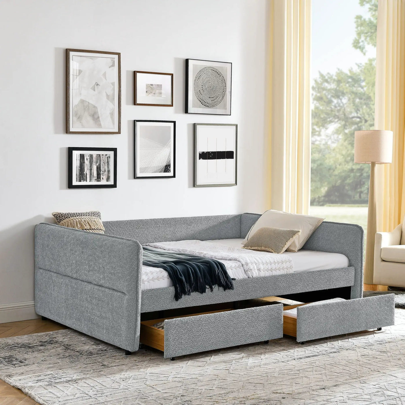 Upholstered Daybed & 2 Drawers by HouseOfZazla