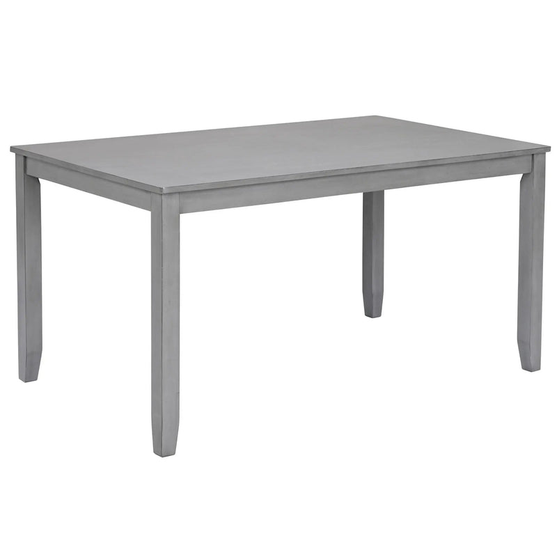 6 Pieces Kitchen Dining Set, Rectangular Wooden Dining Table With 4 Upholstered Chairs And A Bench