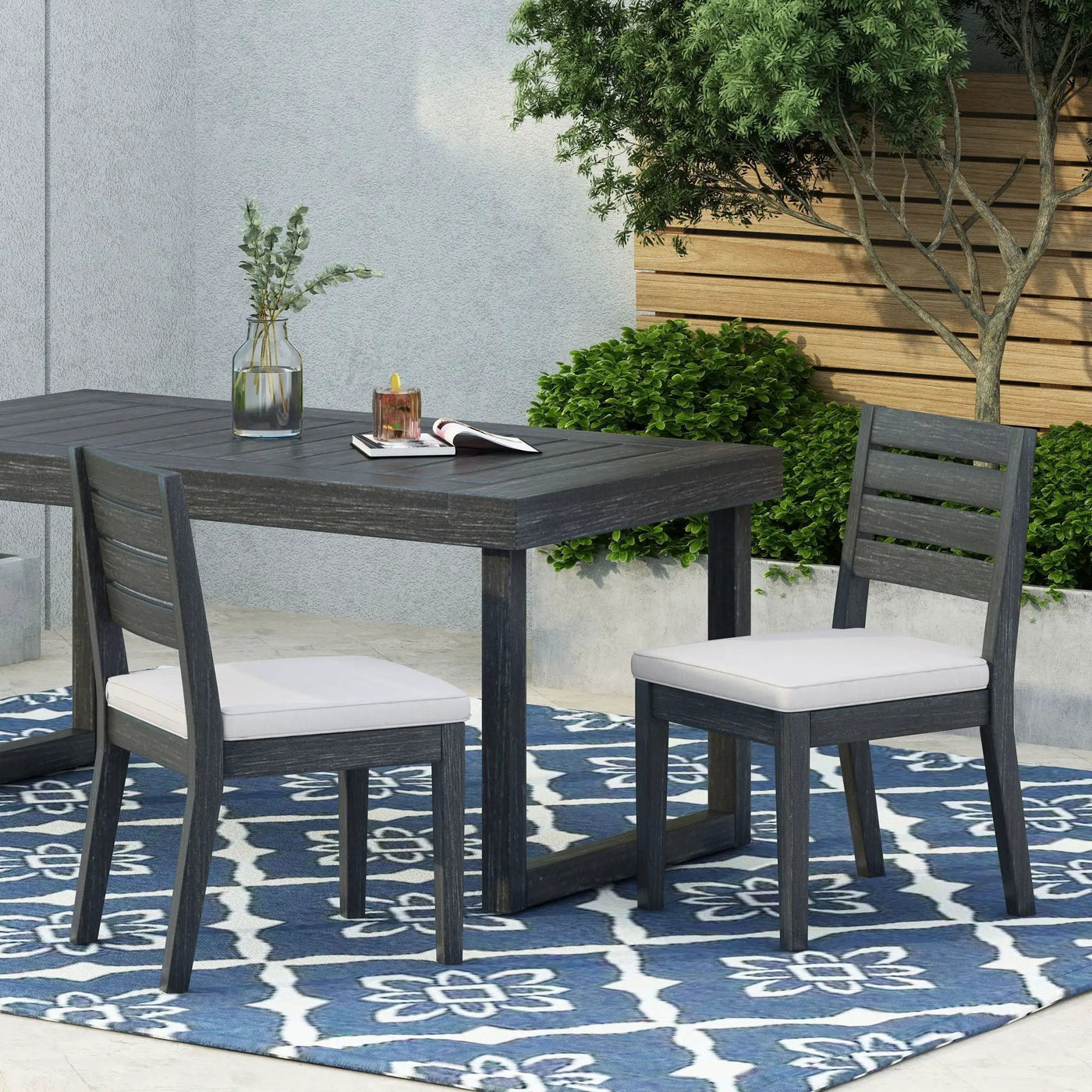 Outdoor Armless Dining Chair With Cushions by HouseOfZazla
