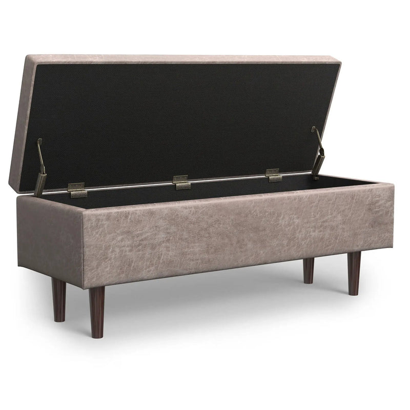 Shay - Large Square Coffee Table Storage Ottoman Mid-Century Style by HouseOfZazla