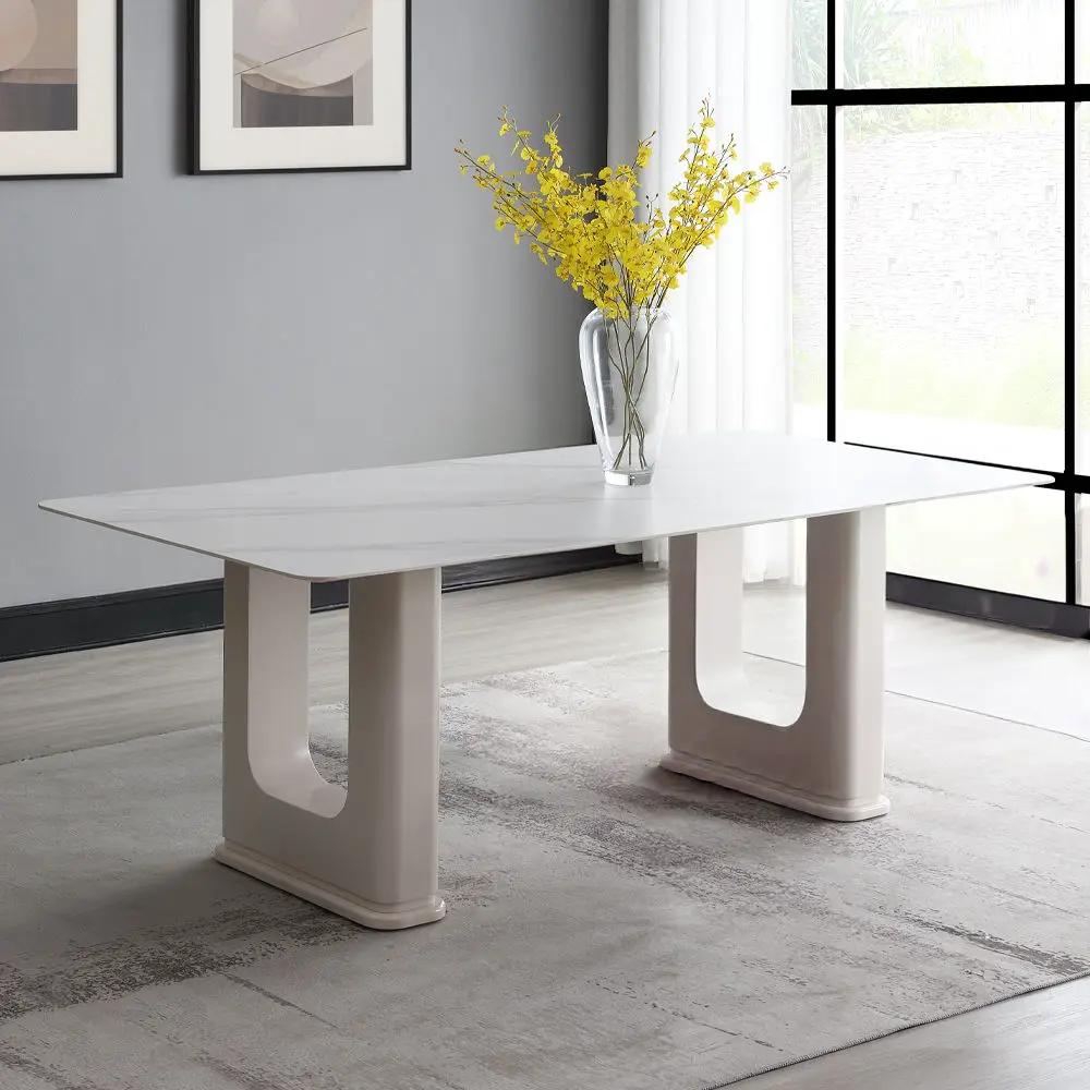 Kalam - Dining Table - Ceramic Top & Beige by Unique Piece Furniture