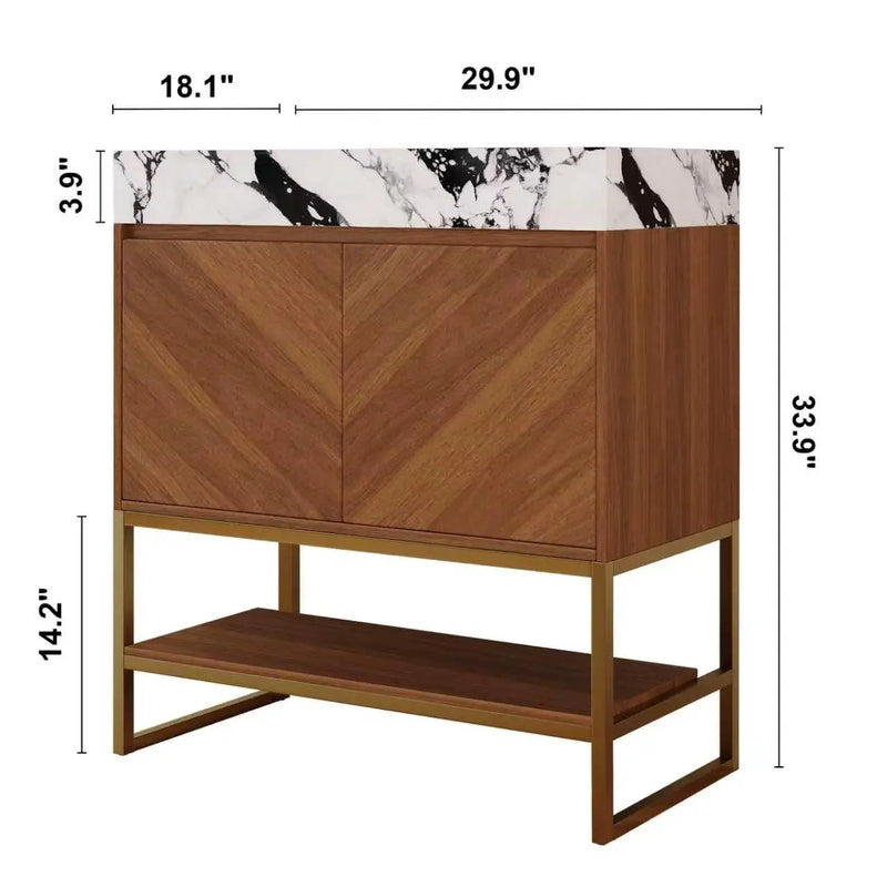 29.9" Modern Free-standing Bathroom Vanity with Ceramic Sink by HouseOfZazla
