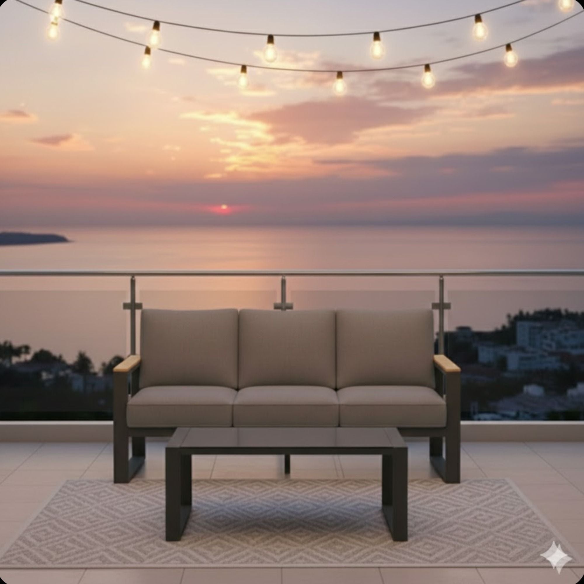 Modern Outdoor Sofa Set With Coffee Table by HouseOfZazla