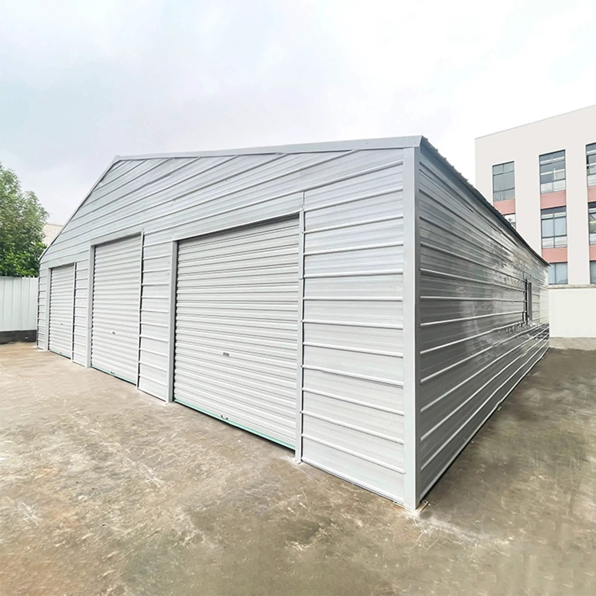 [39X39FT] Extra-Large Heavy-Duty Galvanized Steel Barn Building Shed With 3 Rolling Door Garages (SAK10234) by SAKSBY WHOLESALE