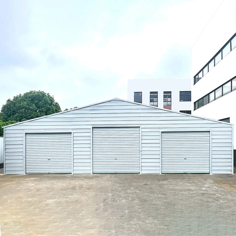 [39X39FT] Extra-Large Heavy-Duty Galvanized Steel Barn Building Shed With 3 Rolling Door Garages (SAK10234) by SAKSBY WHOLESALE