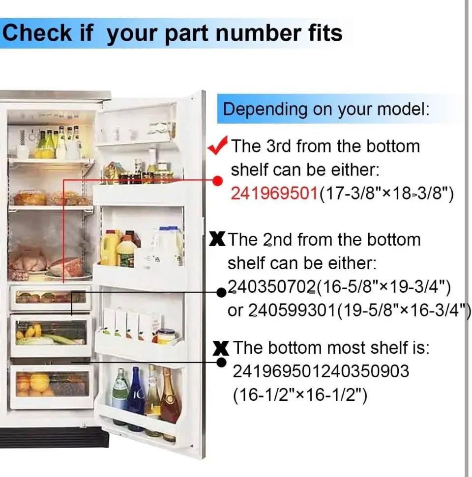 Open Box folosem 241969501 Refrigerator Shelf Frame (Without Glass) Crisper Pan Cover For Frigidaire (Electrolux) Refrigerator,Delicatessen Drawer Cov by Selzalot