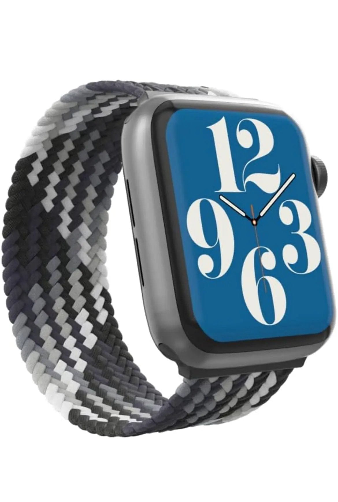 ZAGG Gear4 Braided Stretchy Solo Loop Band – LG – Storm - Compatible with Apple Watch 42mm 44mm 45mm, Elastic Strap Wristbands for iWatch Series 7/6/SE/5/4/3/2/1, Large (705009501) by Selzalot