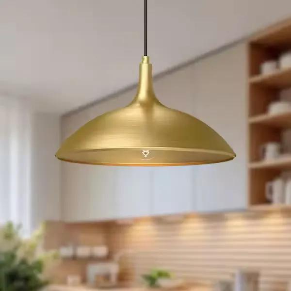 Open Box ALORA MOOD Abel 14 in. 1 Light 60-Watt Brushed Gold Pendant Light by Selzalot