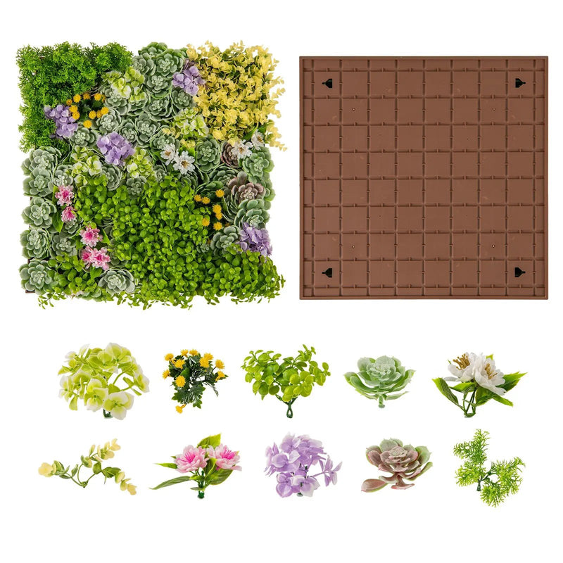 20" x 20" 3D Hanging Succulents with 10 Types of Mixed Faux Plants for Balcony Home by DirectDeals