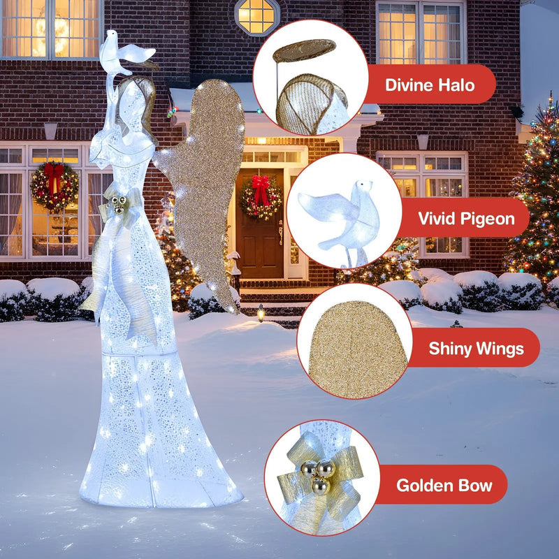 3D Lighted Angel Christmas Decoration 5.5 FT Halo Angel by DirectDeals