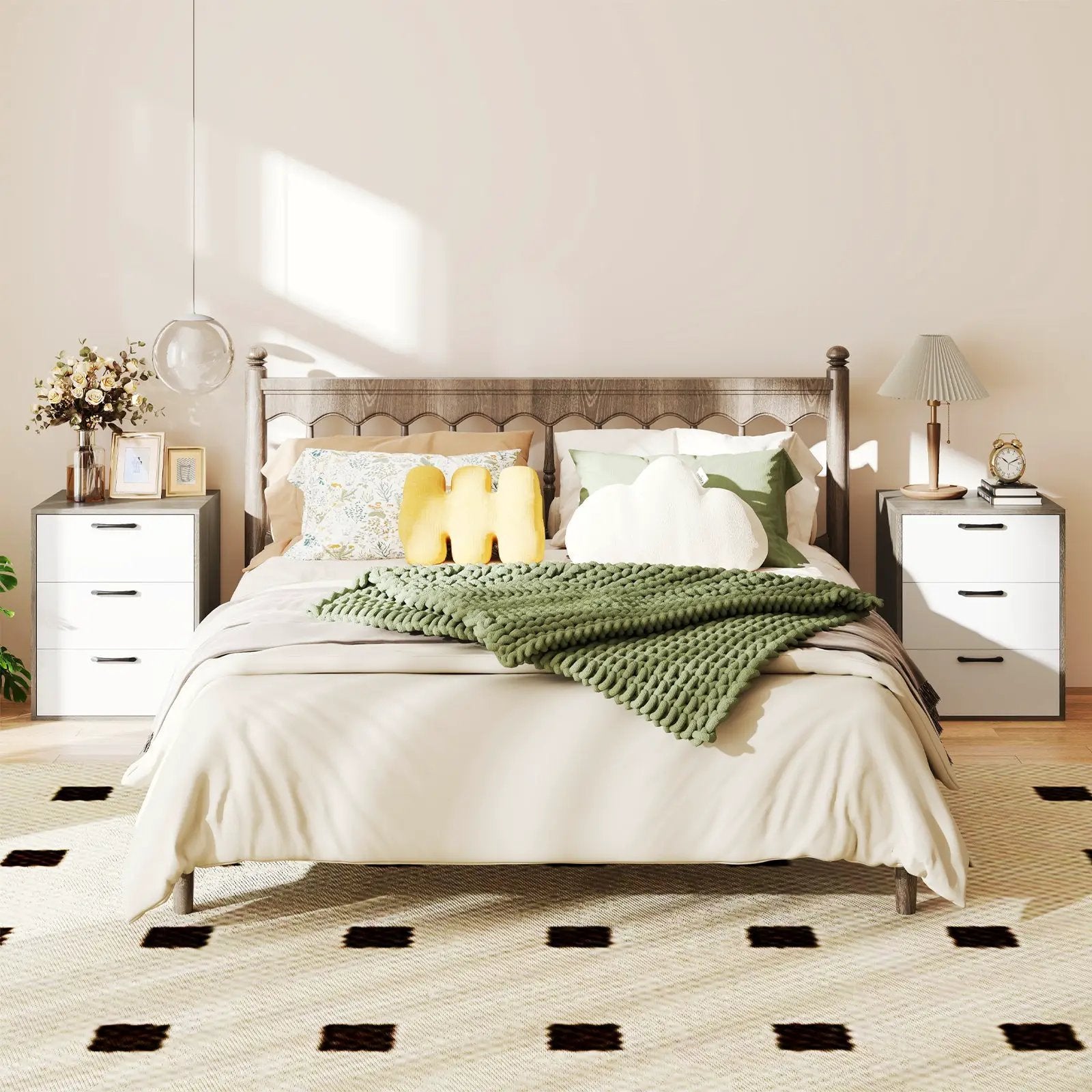 Modern Dresser Nightstand with 3 Slide-Out Drawers by DirectDeals
