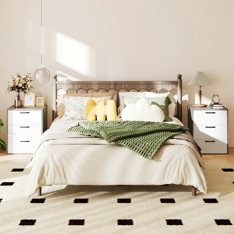 Modern Dresser Nightstand with 3 Slide-Out Drawers by DirectDeals