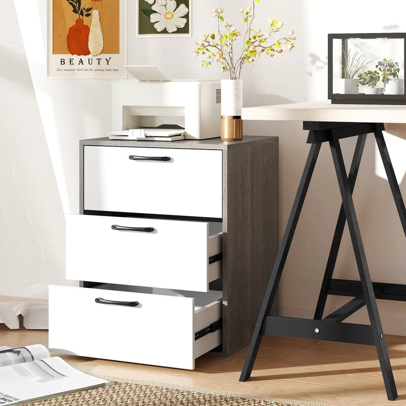 Modern Dresser Nightstand with 3 Slide-Out Drawers by DirectDeals