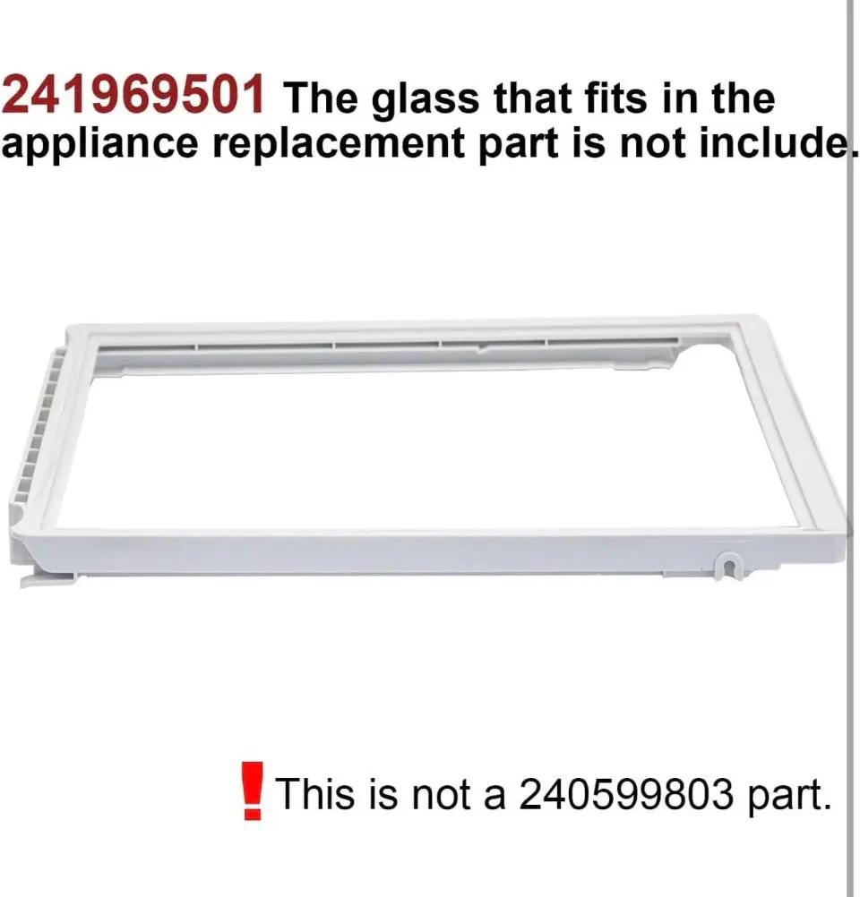 Open Box folosem 241969501 Refrigerator Shelf Frame (Without Glass) Crisper Pan Cover For Frigidaire (Electrolux) Refrigerator,Delicatessen Drawer Cov by Selzalot