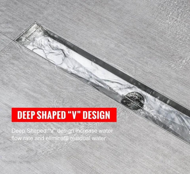 SaniteModar Linear Shower Drain, Shower Drain 60 inch with Removable Square Hole Panel, AISI Brushed 304 Stainless Steel Shower Floor Linear Drain wit by Selzalot