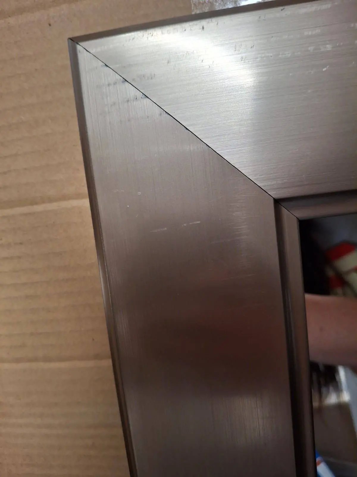 Open Box Glacier Bay 24 in. W x 35 in. H Rectangular PS Framed Wall Bathroom Vanity Mirror in Brushed Nickel (Screws Not Included) by Selzalot