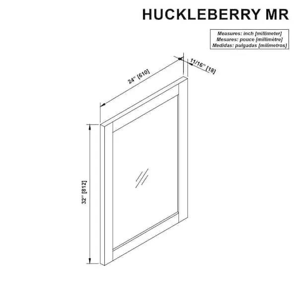 Open Box GLACIER BAY Huckleberry 24 in. W x 32 in. H Rectangular Framed Wall Mount Bathroom Vanity Mirror in Weathered Tan by Selzalot
