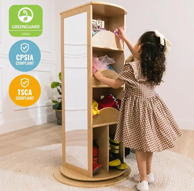 Slightly Used ECR4Kids Rotating Dress-Up Carousel, Costume Organizer, Natural by Selzalot